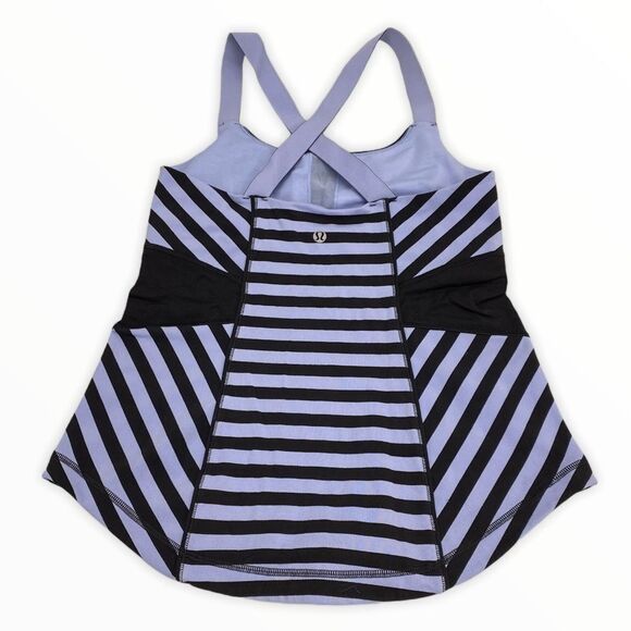 Lululemon Work It Out Tank Purple Black Size 8 - Picture 2 of 5